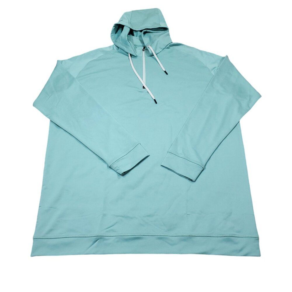 READ Swannies Golf Vandyke 1/4 Zip Hooded Sweatshirt Blue Green 3XL Hoodie